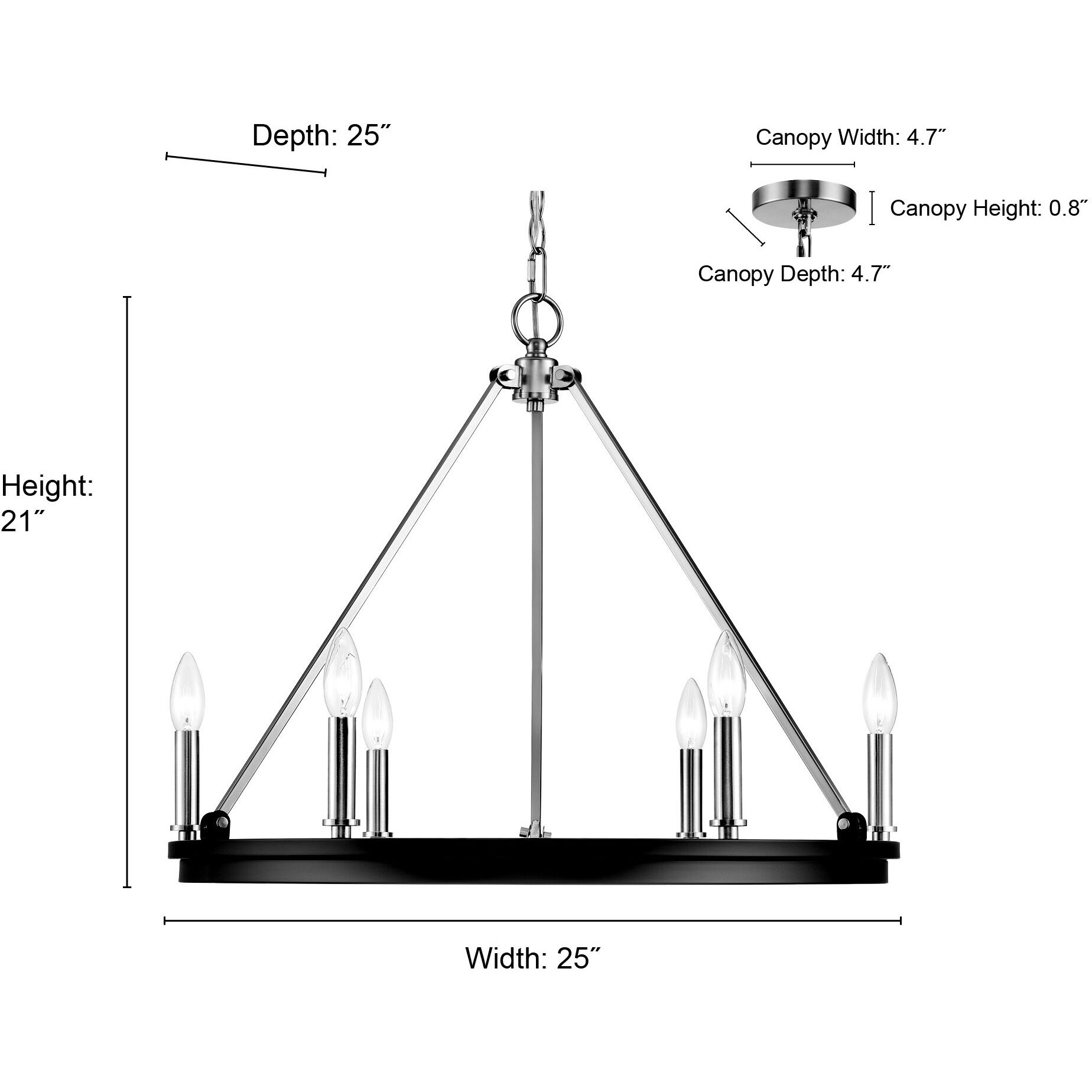 Carruth 6 Light 25 inch Modern Gold Chandelier Ceiling Light